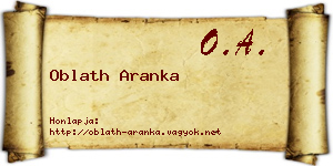 Oblath Aranka névjegykártya