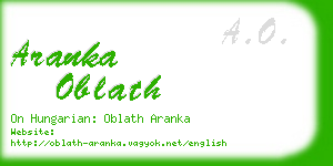 aranka oblath business card